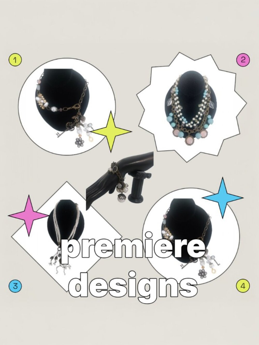 Premiere Designs  5 Piece Lot Necklaces Bracelet Steampunk Victorian Key Pendant